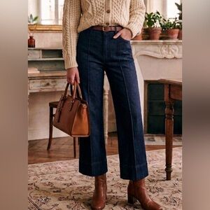 NWT $150 Rebecca Minkoff Wide Leg Pintuck Jeans in Dark Wash | Size 10